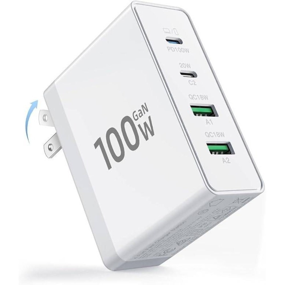 140W USB C Charger GaN Fast Charging Block 4 Port PD QC Power Adapter White